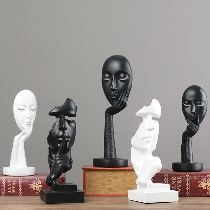 ABSTRACT RESIN MASK FIGURINES