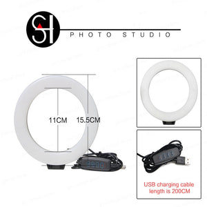 16cm LED RING LIGHT WITH 6 INCH TRIPOD 