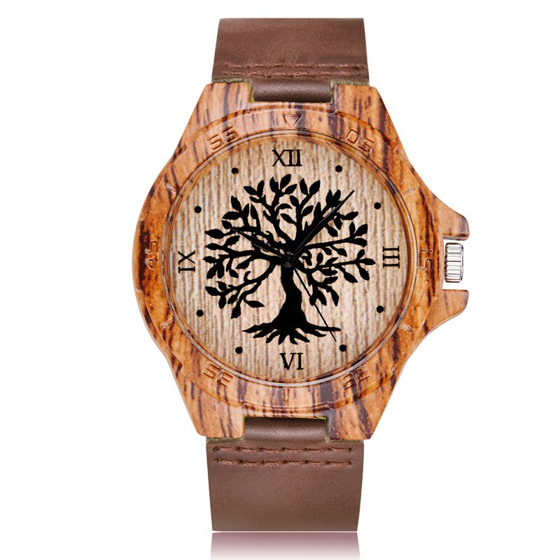 MONTRE -BRACELET EN BOIS IMITATION CERF-UNISEXE - BOSSOUASHOP