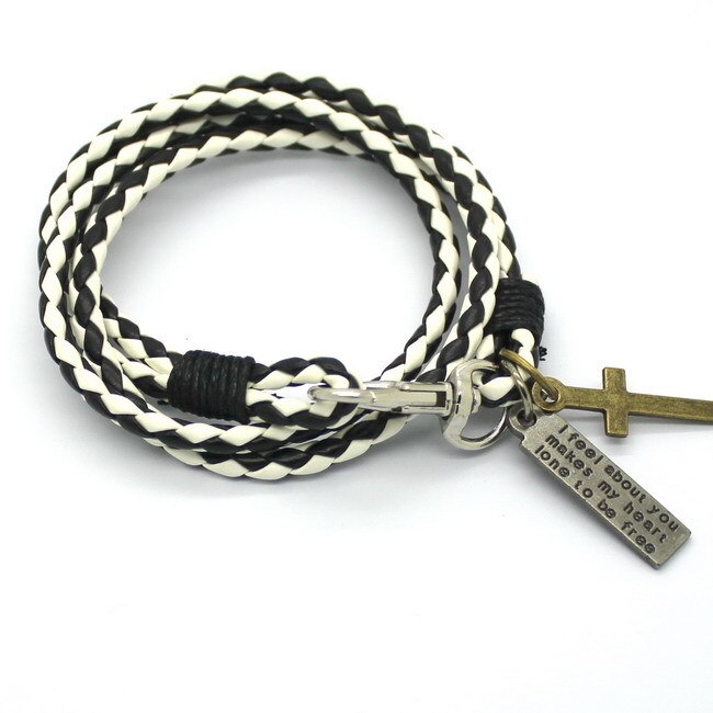 BRAIDED BRACELET IN BROWN LEATHER