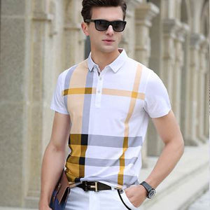 CLASSIC AND CASUAL PLAID POLO SHIRT 