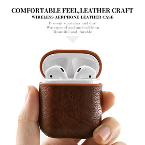 LEATHER STORAGE CASE FOR PORTABLE EARPHONES 