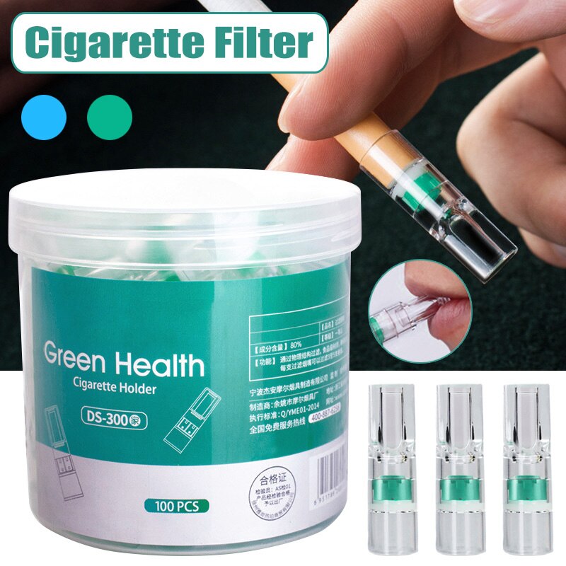 DISPOSABLE CIGARETTE FILTERS - 100 PIECES (Reduces tar by 90%)