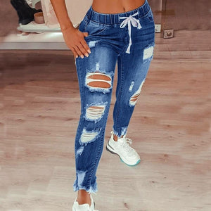 JEANS AVEC CORDON DE SERRAGE - BOSSOUASHOP