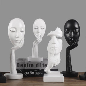 ABSTRACT RESIN MASK FIGURINES