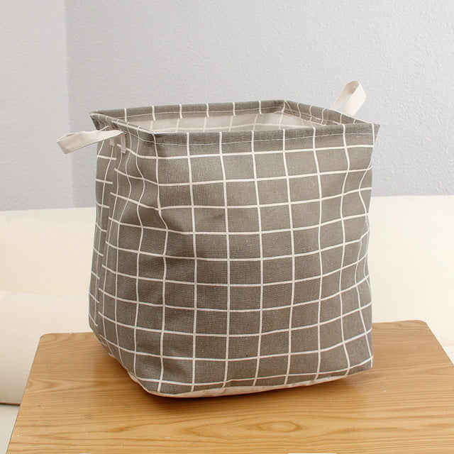 PANIER À LINGE PLIABLE EN COTON ET LIN